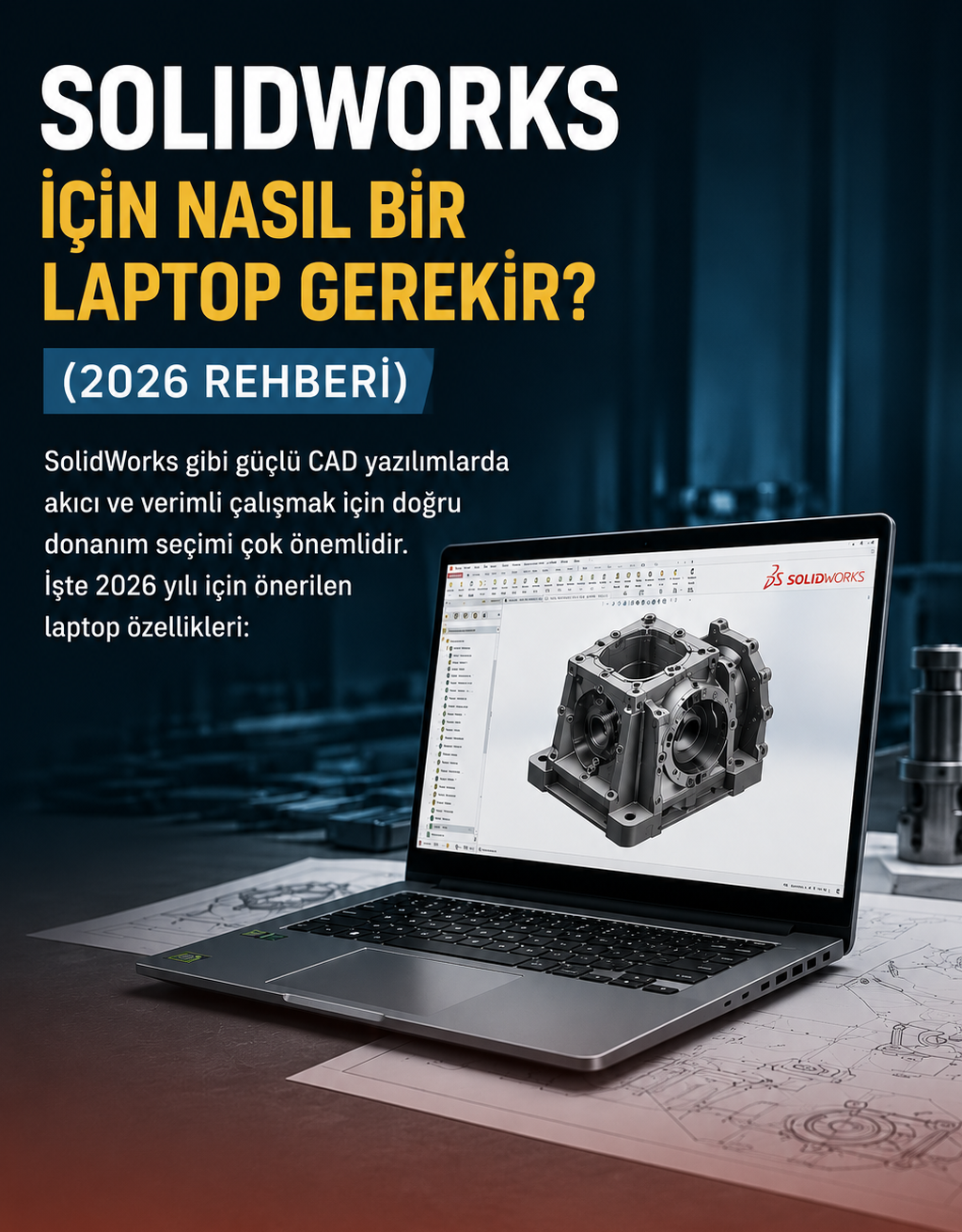 SolidWorks İçin Nasıl Bir Laptop Gerekir? (2026 Rehberi)