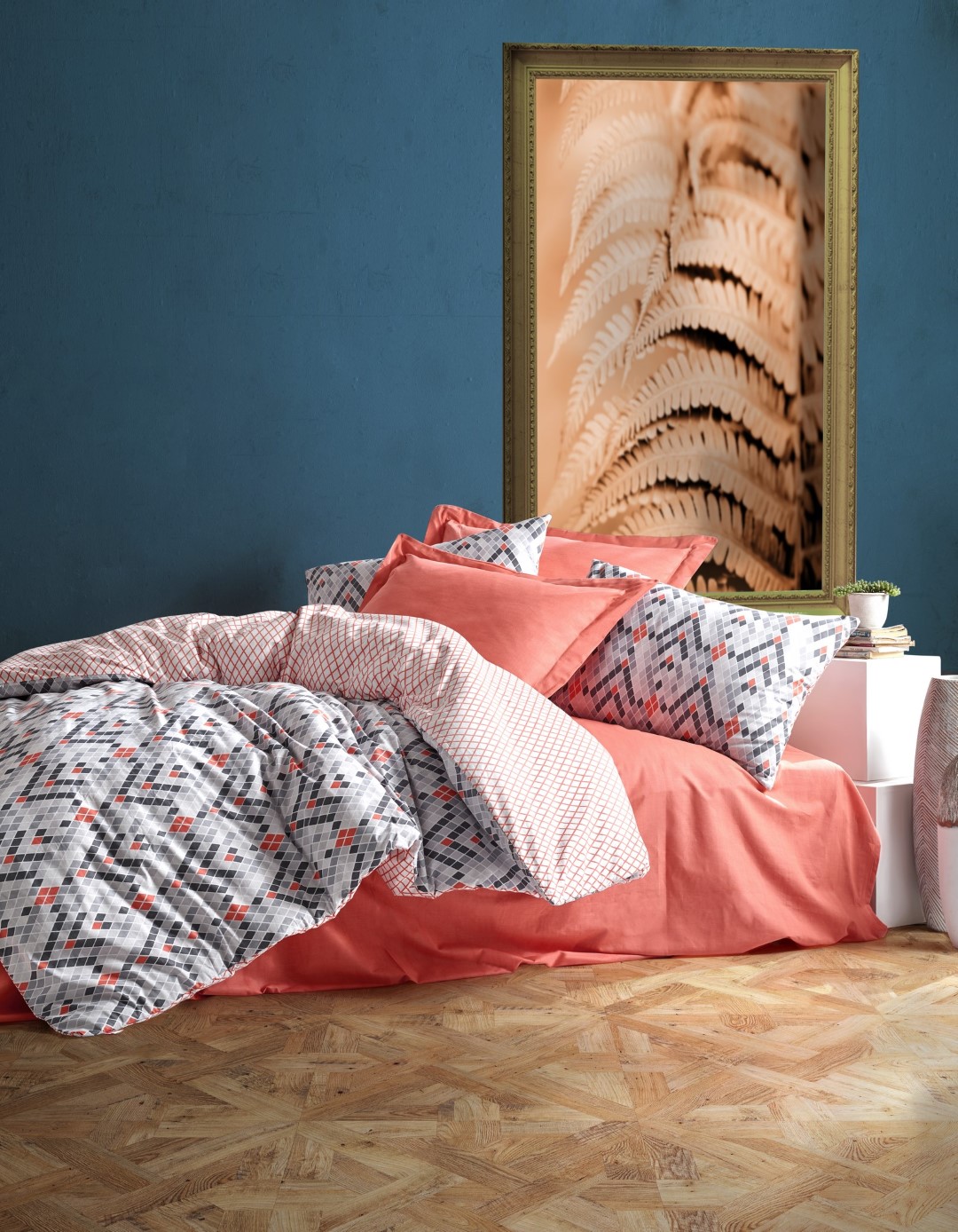 Cotton Box Minimal Ranforce Nevresim Takımı Tile Tarçın