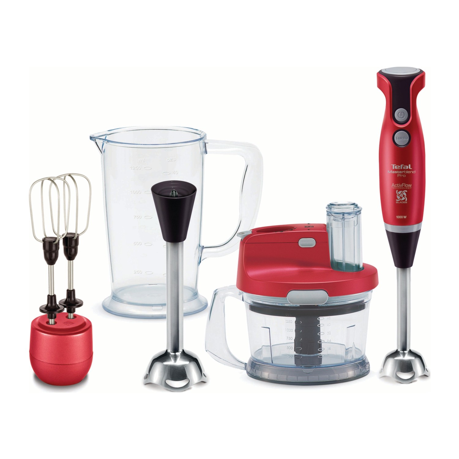 Tefal MasterBlend Activflow Pro 1000W Blender Seti Kırmızı(Teşhir