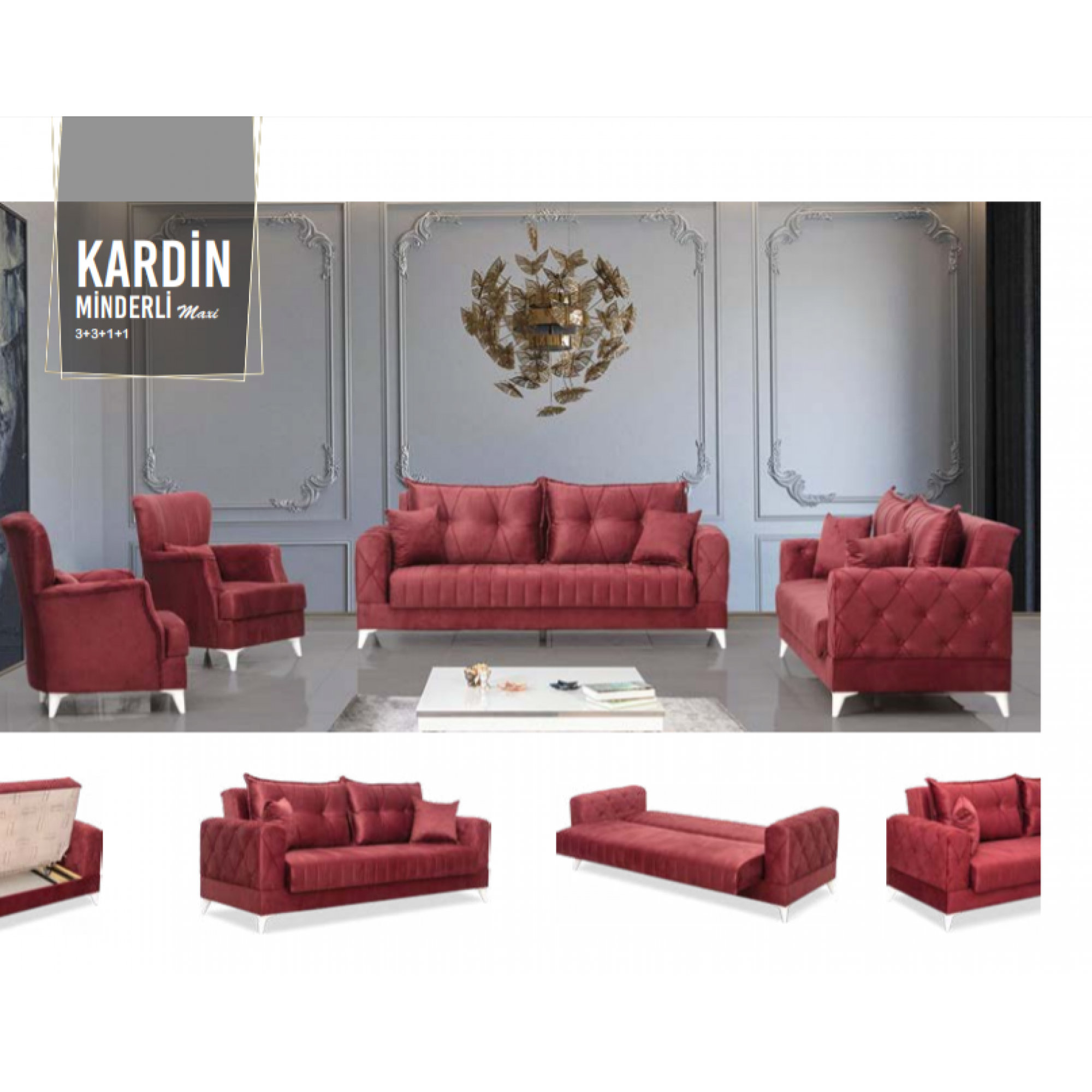 Eker Kardin Minderli Maxi Koltuk Takımı Sorunuz + KDV